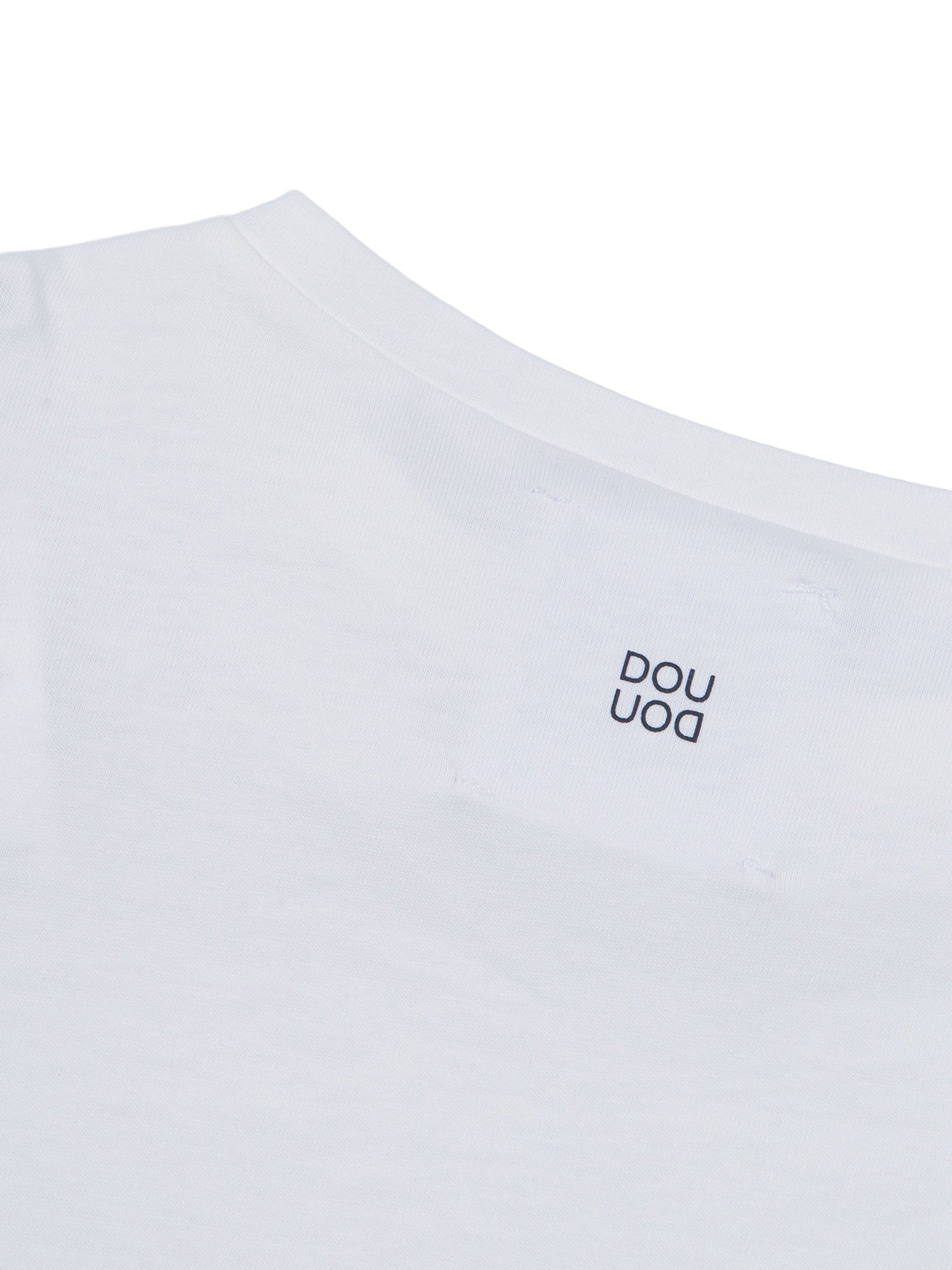 T-SHIRT-TOP White Cotton Elastane Short Sleeves T-shirt