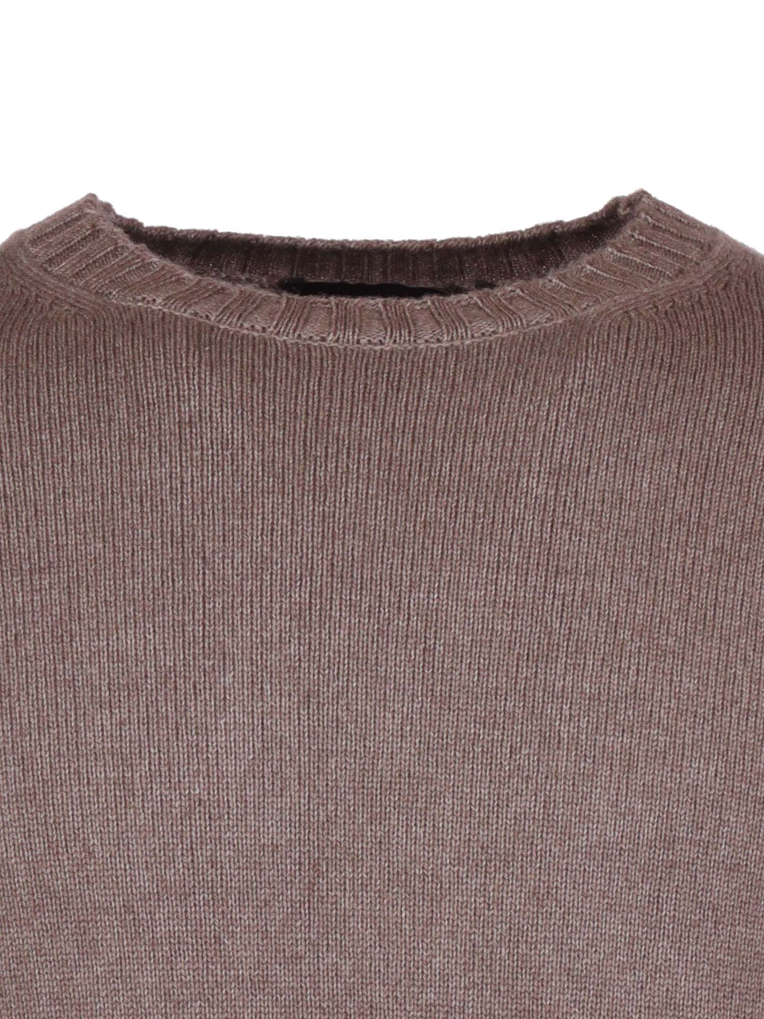 Ls Crew Neck Sweater Brown Virgin Wool Cashmere Crewneck