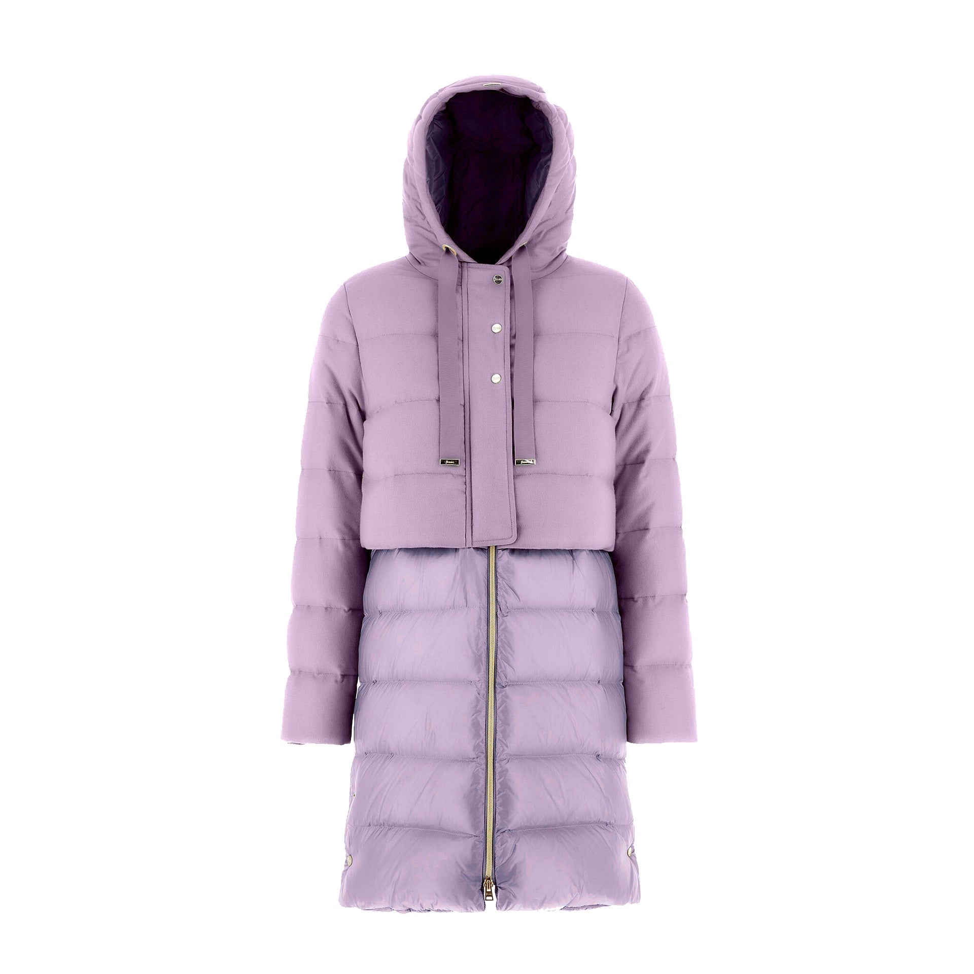 Herno Wool Down Coat Lilac Cashmere Silk
