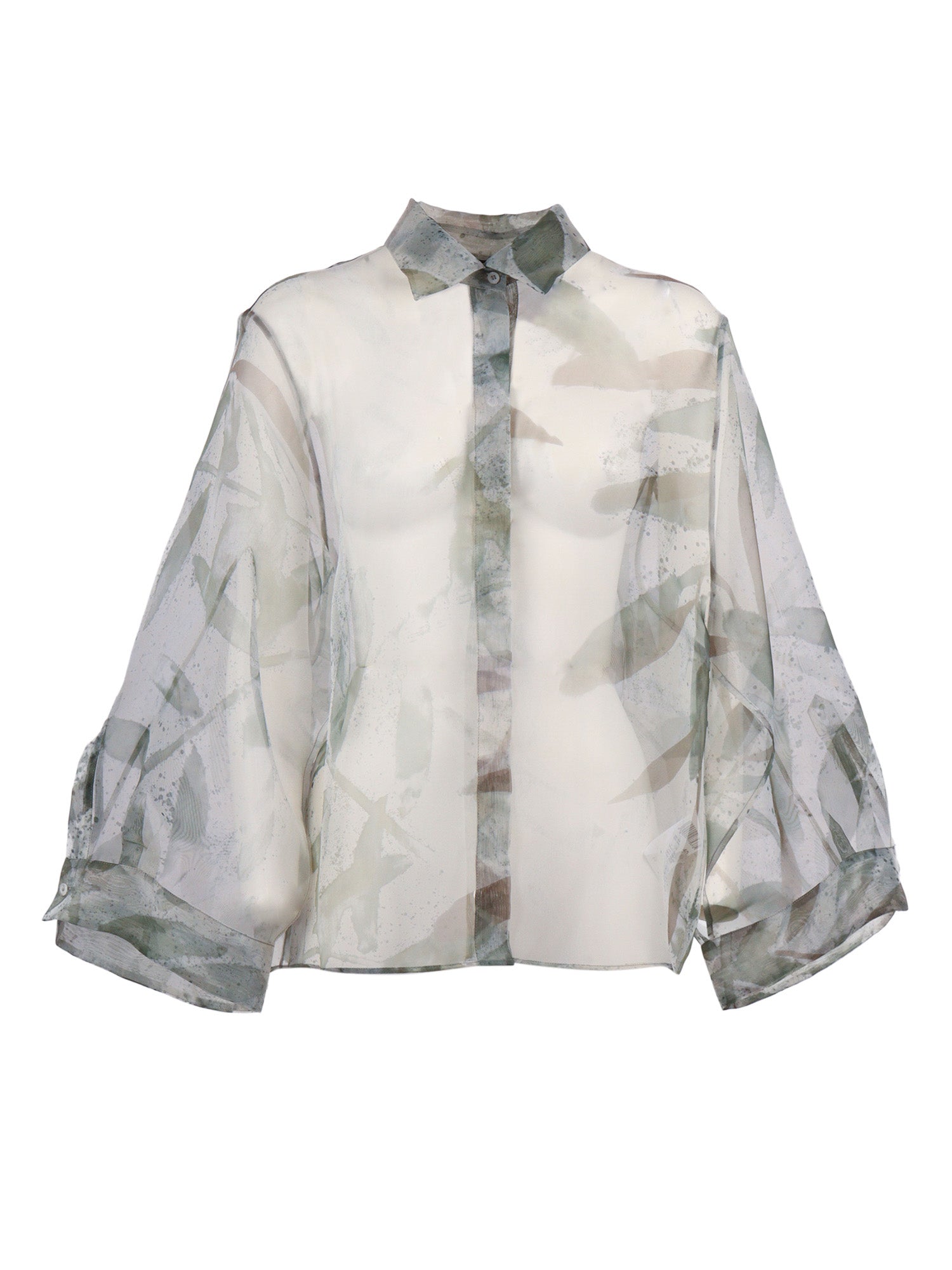 Blouse Green Polyester Shirt