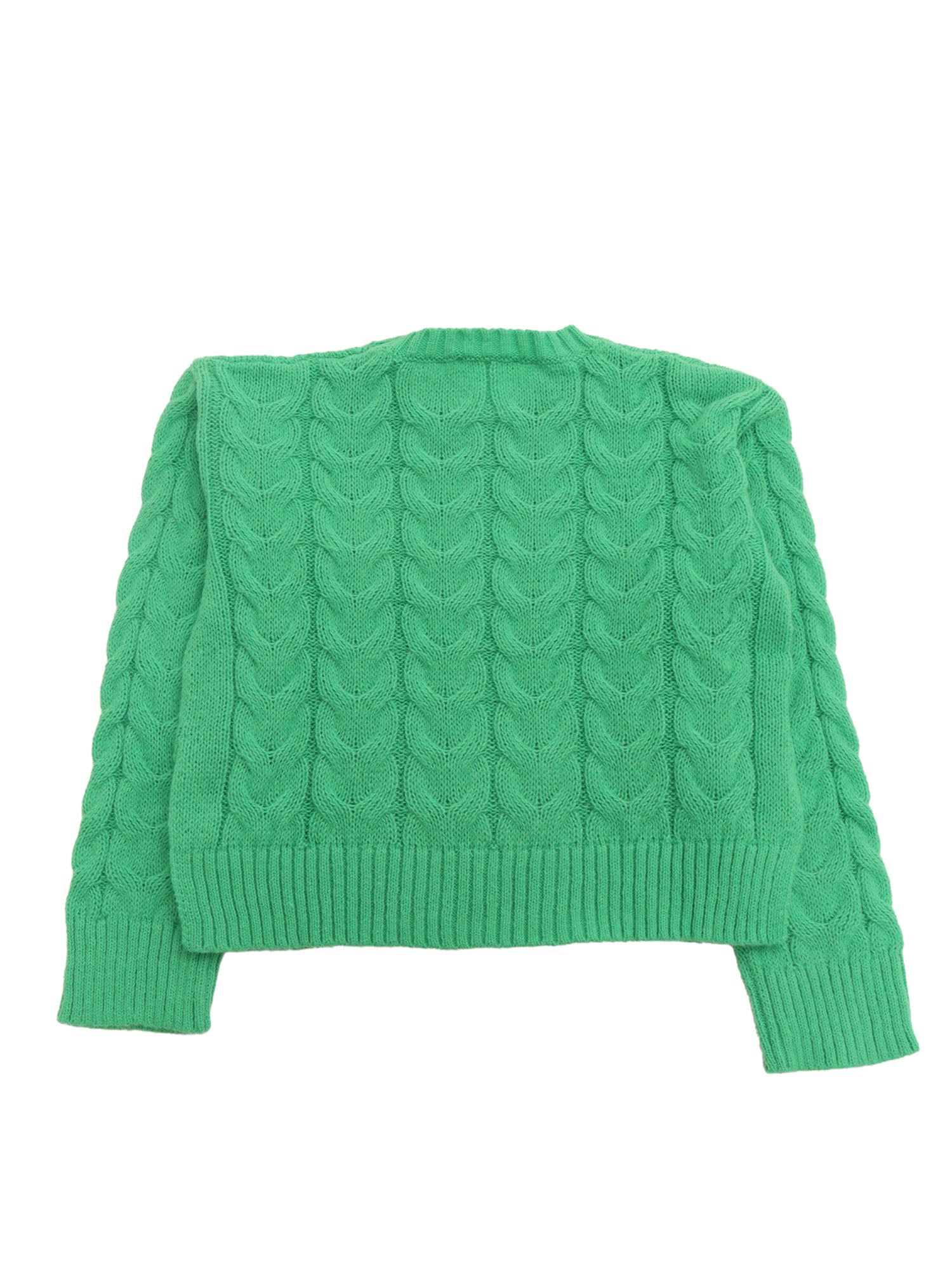 Jumper Green Polyester Crewneck