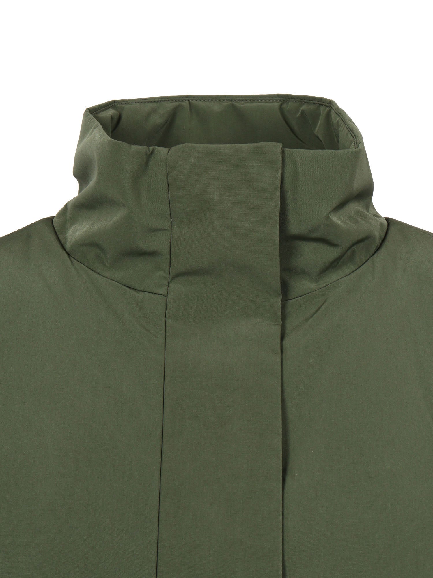 ELLA WOOL NYLON MIX DOWN JACKET Green Long Puffer