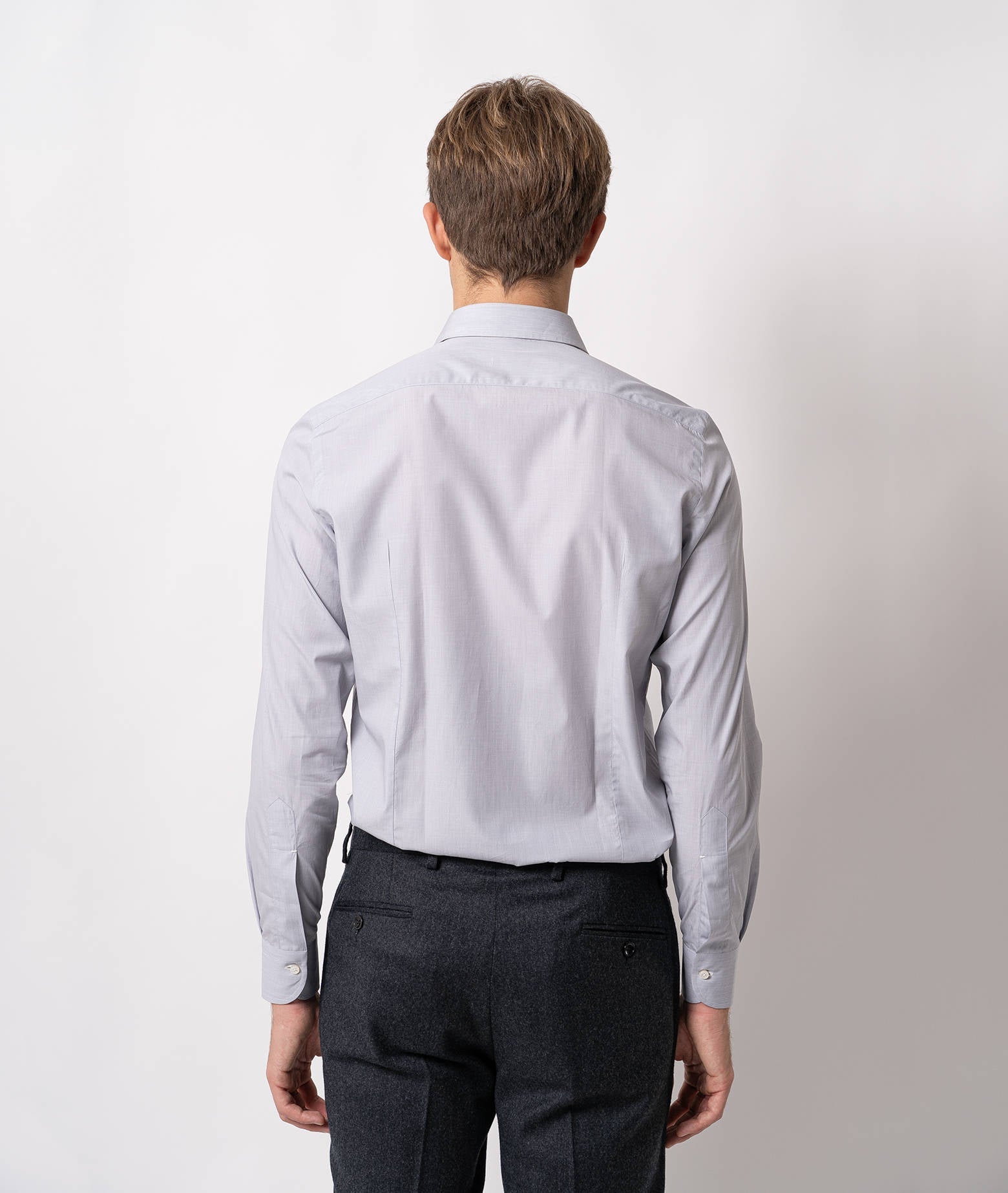 Tailored Cotton Shirt Mayfair Gray Hand Made