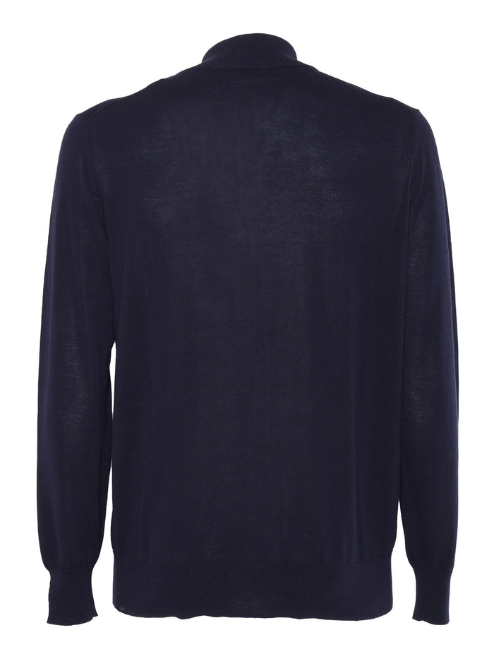 ZIPPED CARDIGAN Blue Cotton