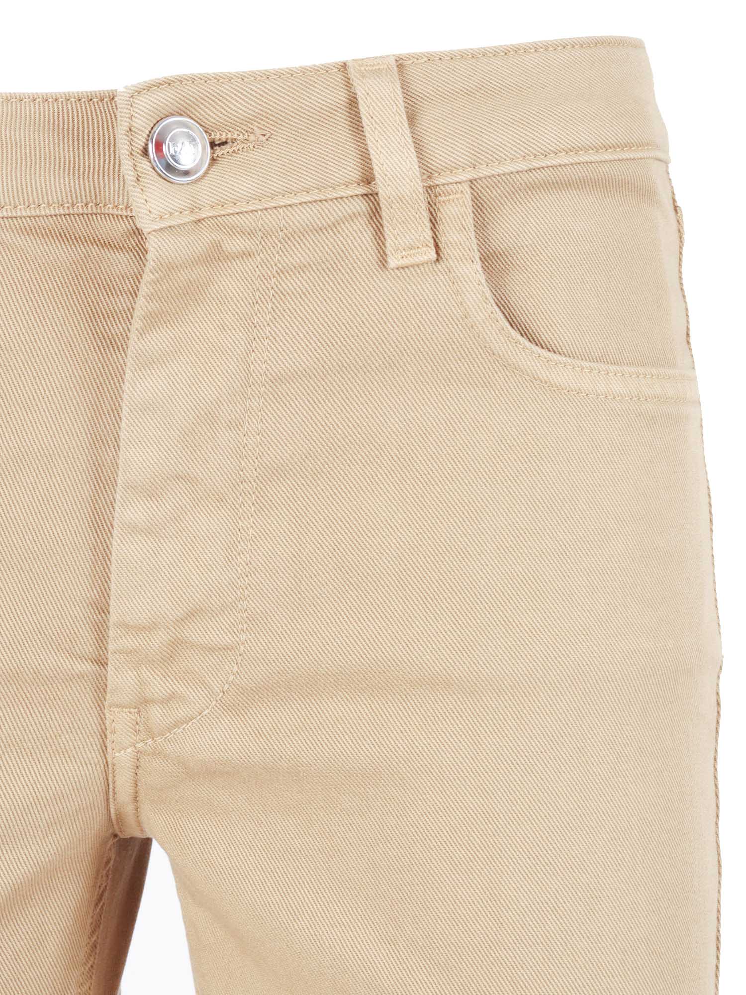 5 POCKET WITH FRINGE Beige Cotton Elastane Pant