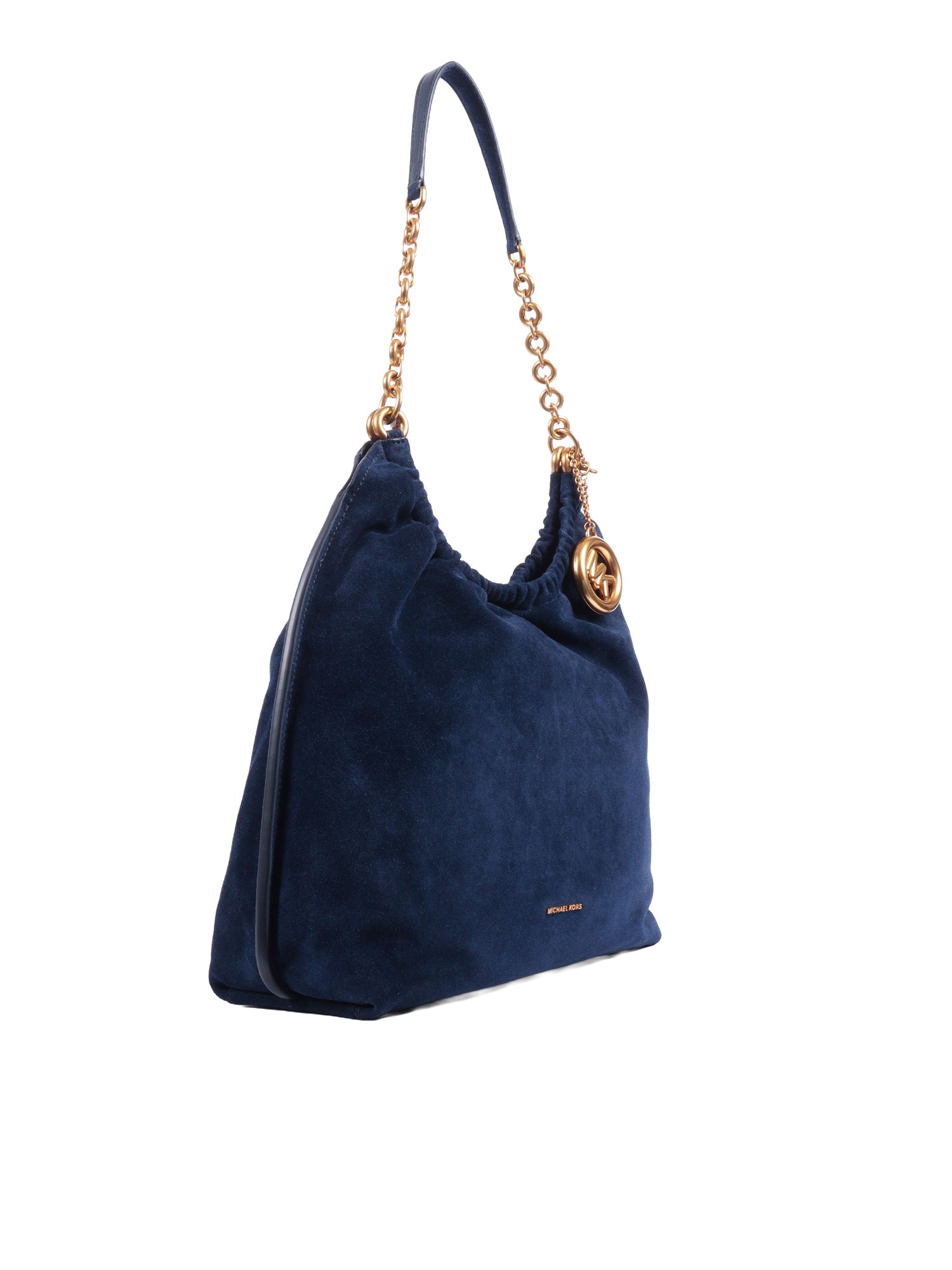 Lg Cinch Msgr Blue Calf Leather Handbag
