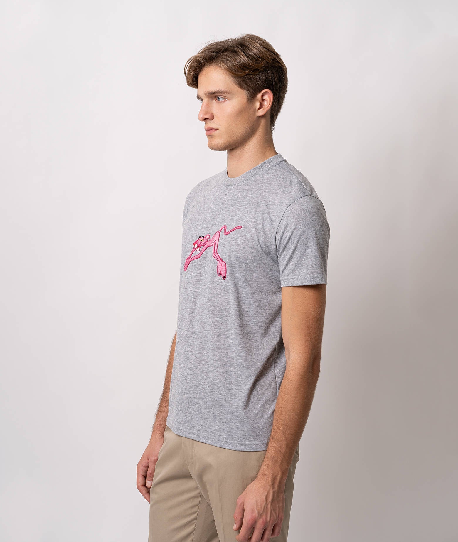 T-Shirt Pink Panther White Round Neck