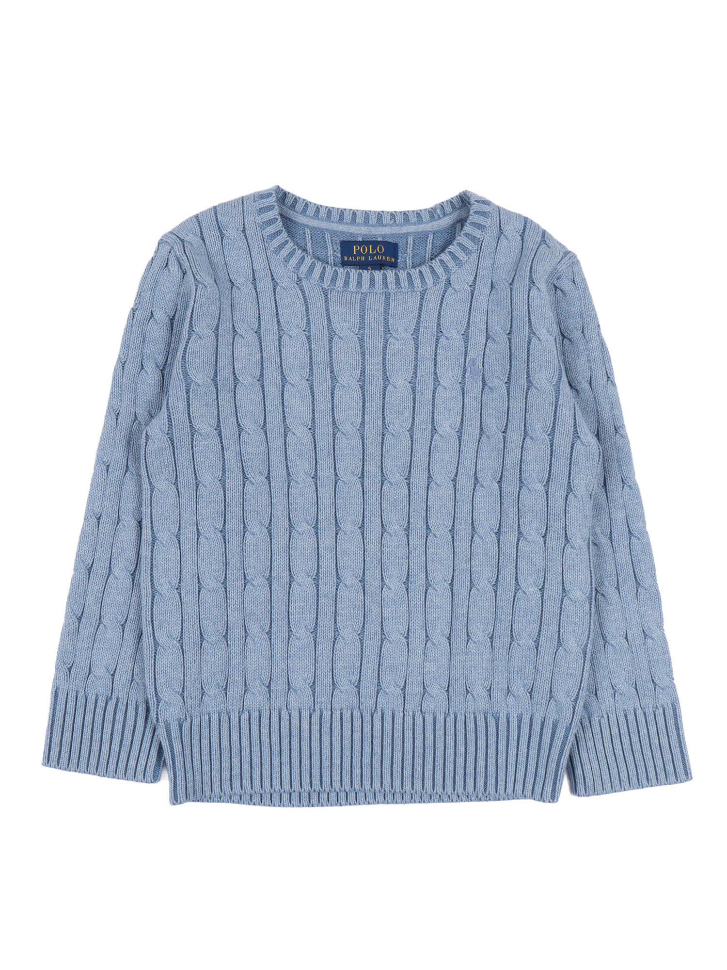 LS CABLE CN-TOPS-SWEATER Blue Cotton Crewneck