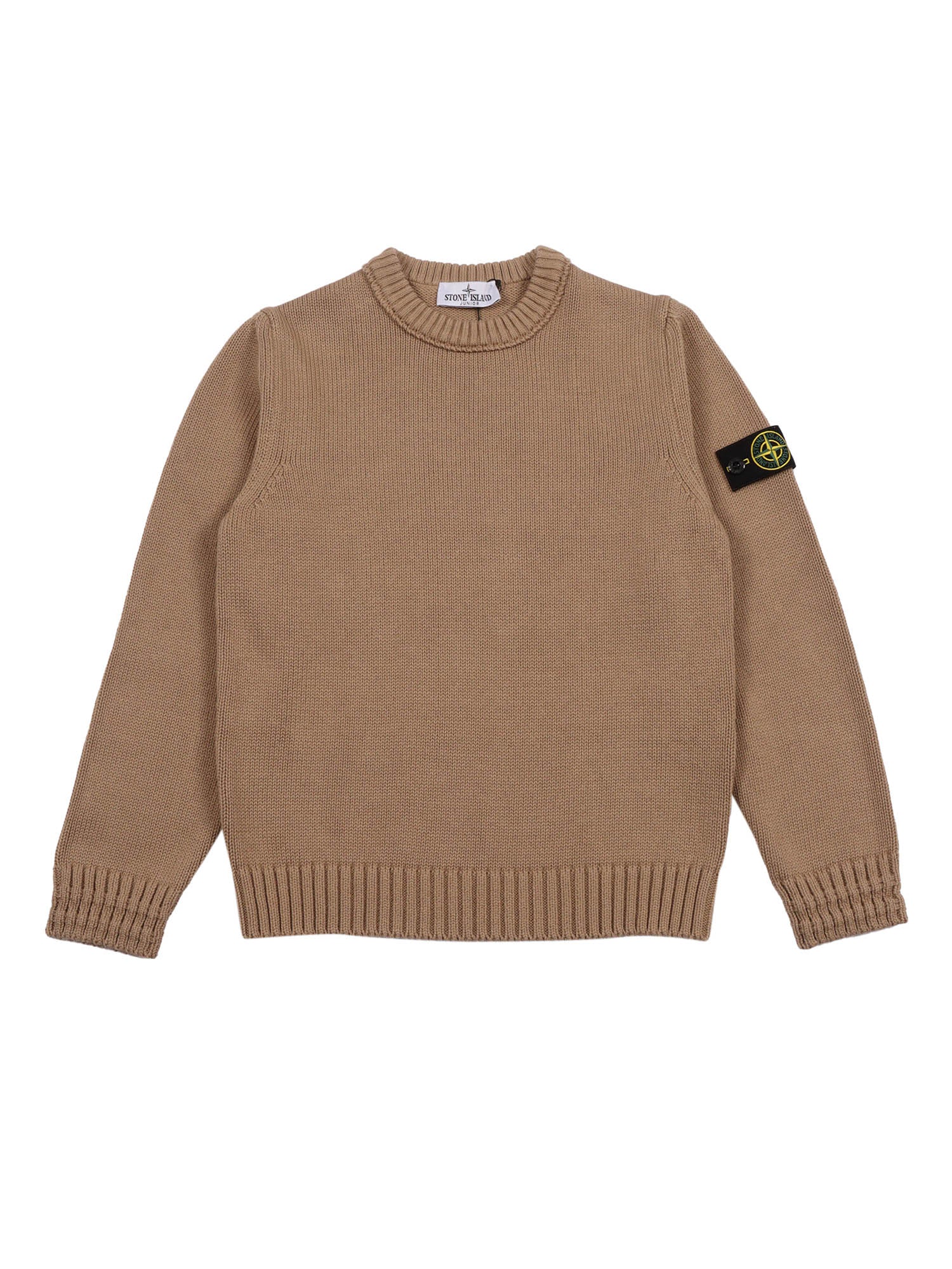 Sweater Beige Cotton Polyamide Crewneck