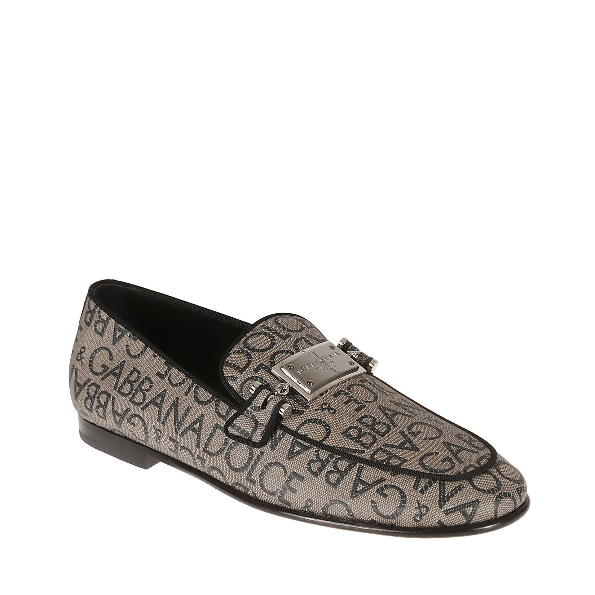 Jaquard Loafers Brown Calf Leather