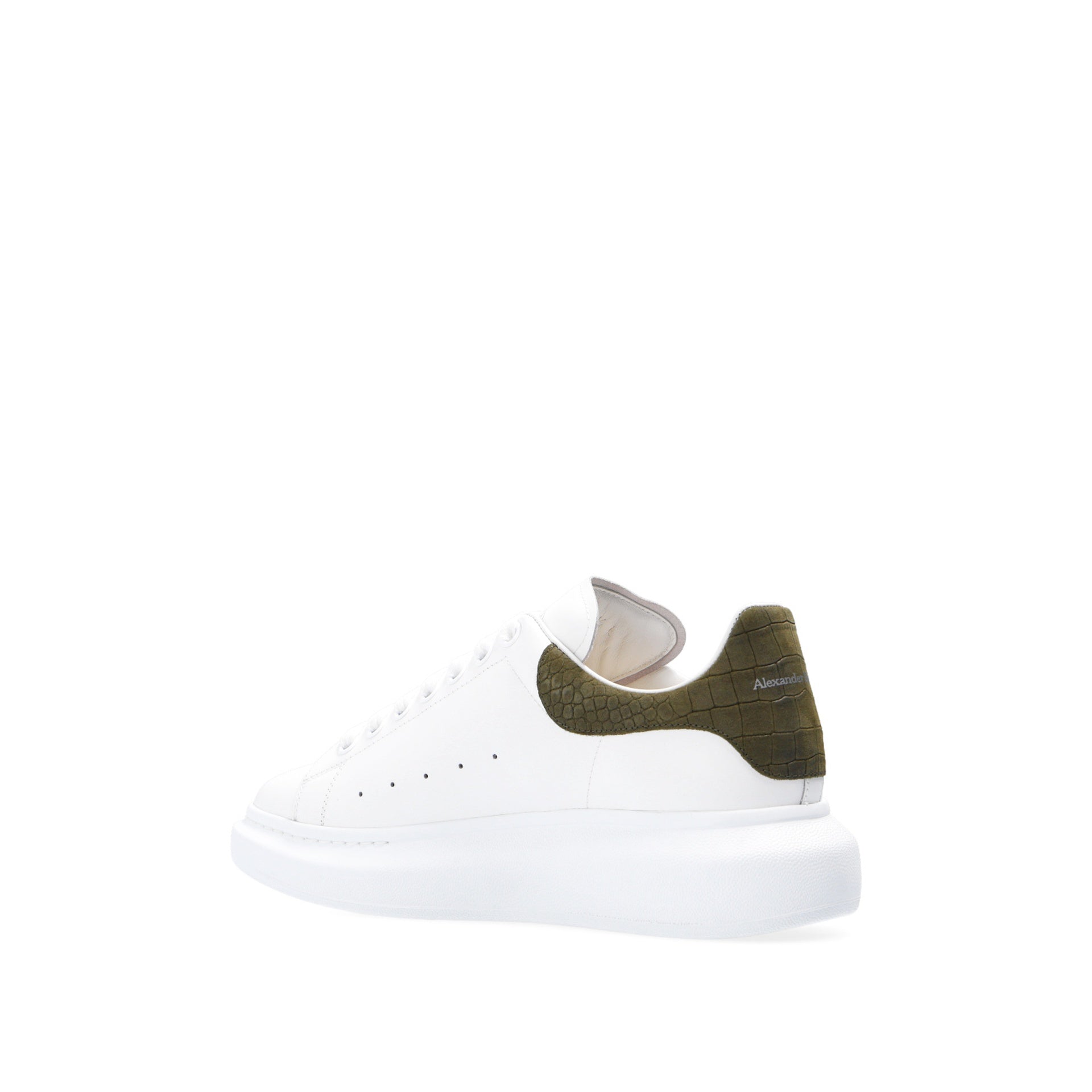 Crocodile Oversized Sneakers White Calf Leather