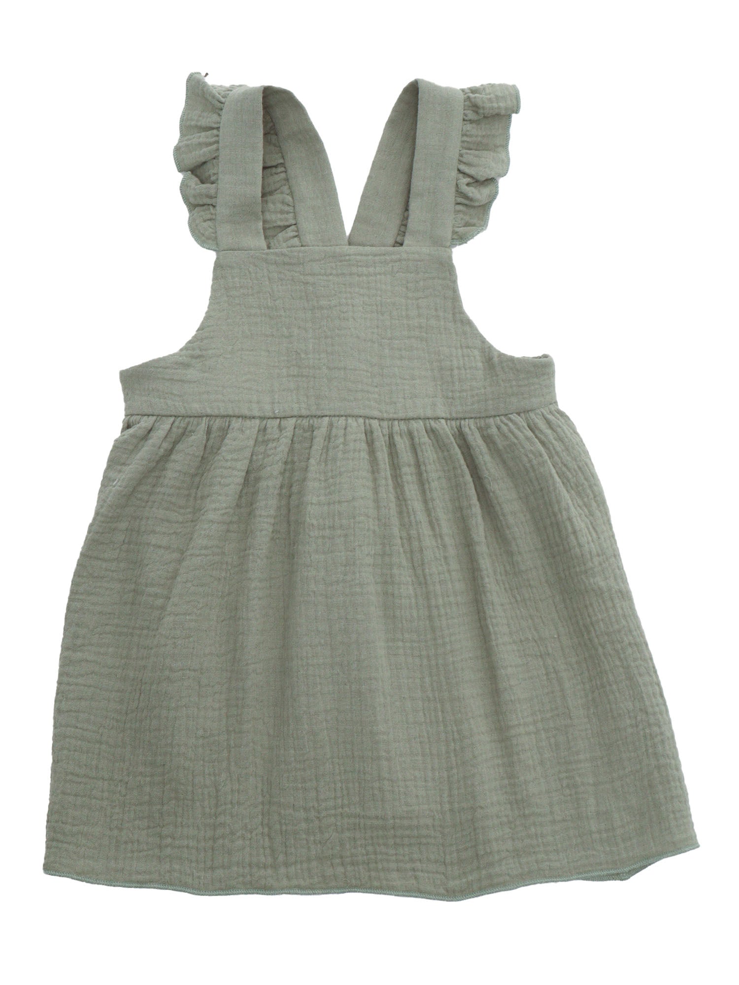SHORT SLEEVED DRESS Green Cotton
