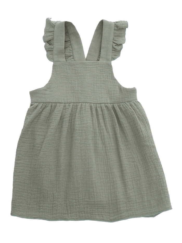 SHORT SLEEVED DRESS Green Cotton