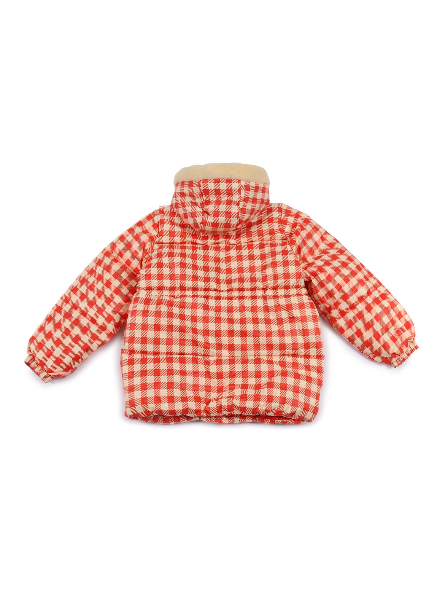Ritzratz Patch Gingham Aop Heavy Puffer Red Recycled Polyester Short