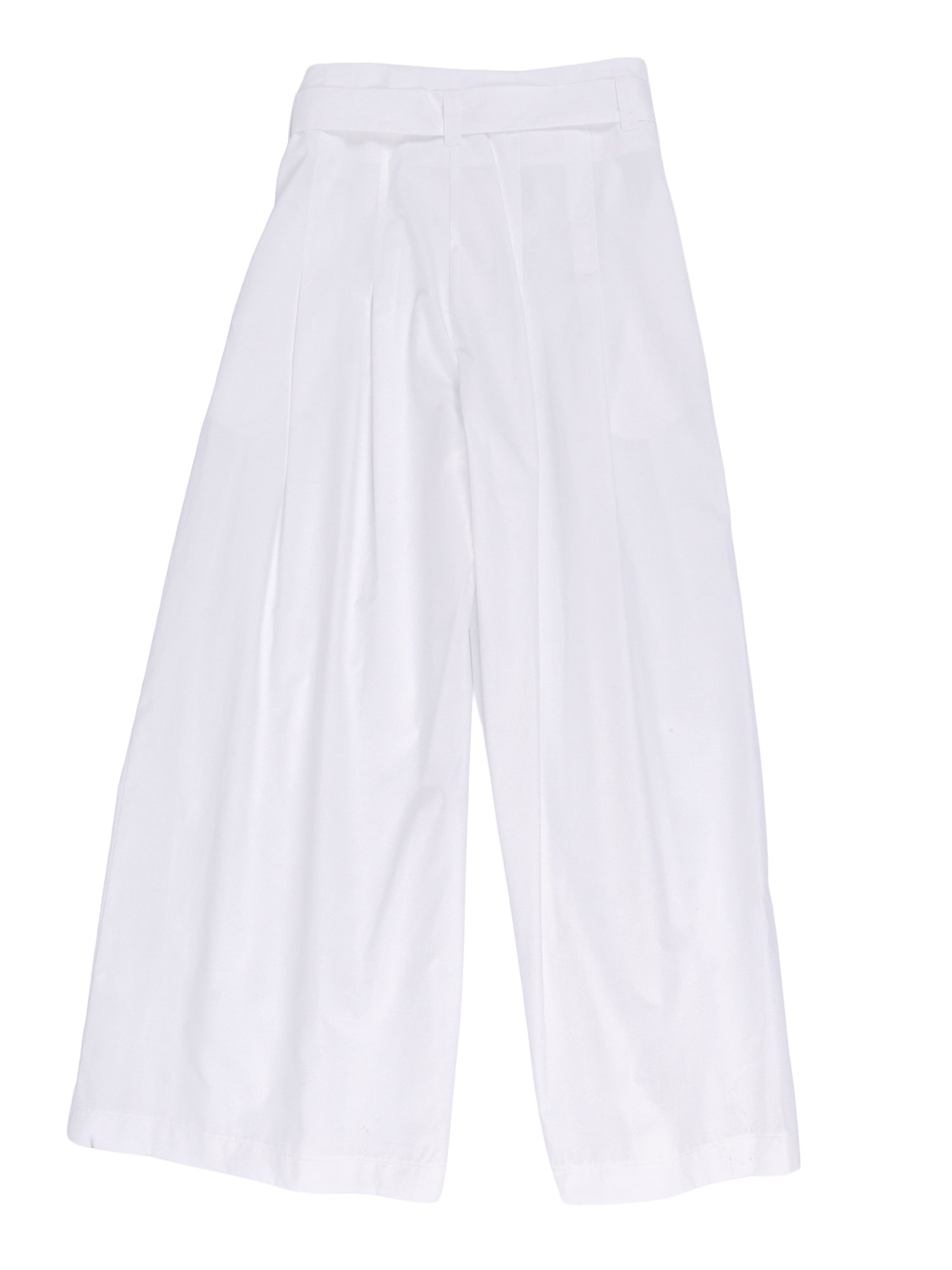CROPPED PANTS IN POPELINE White Cotton