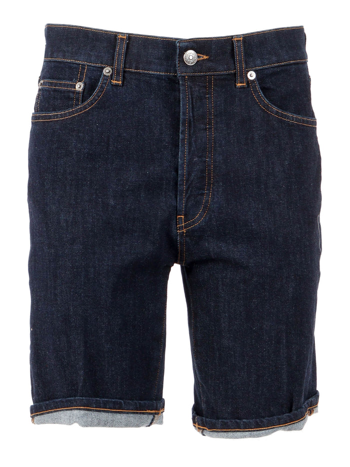 DADE SHORTS Blue Cotton Elastane Bermuda