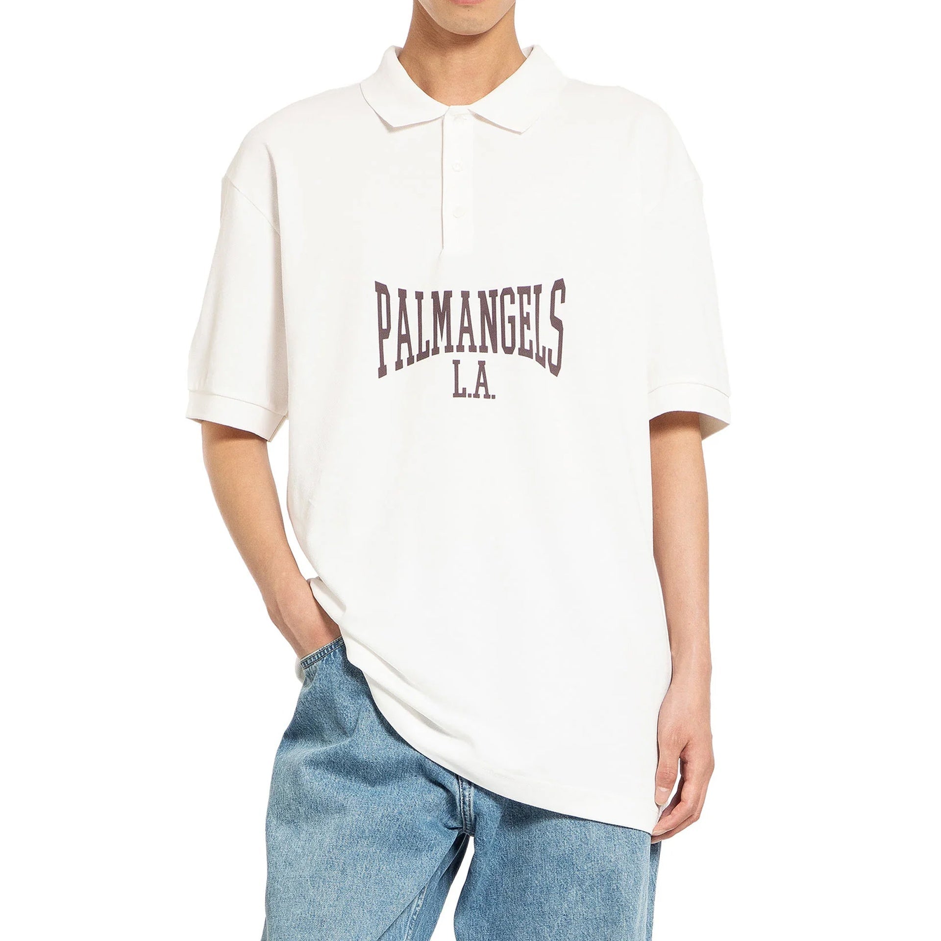 College Logo Polo White Cotton