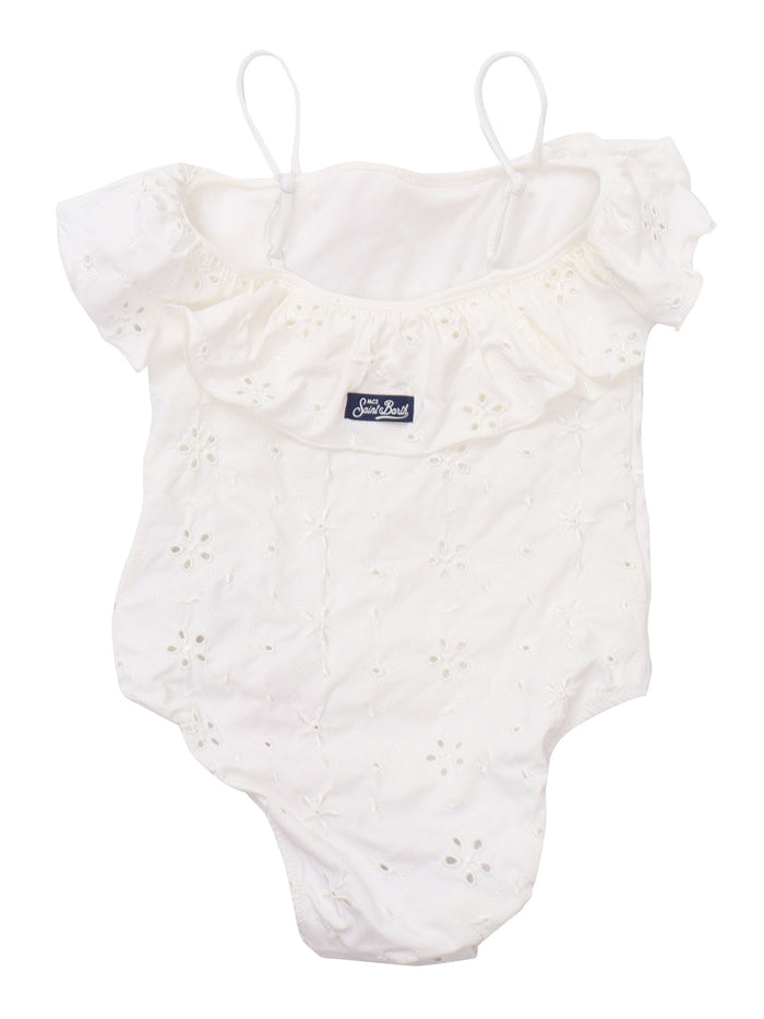 ONE PIECE WITH FLOUNCE White Polyamide Elastane Costume