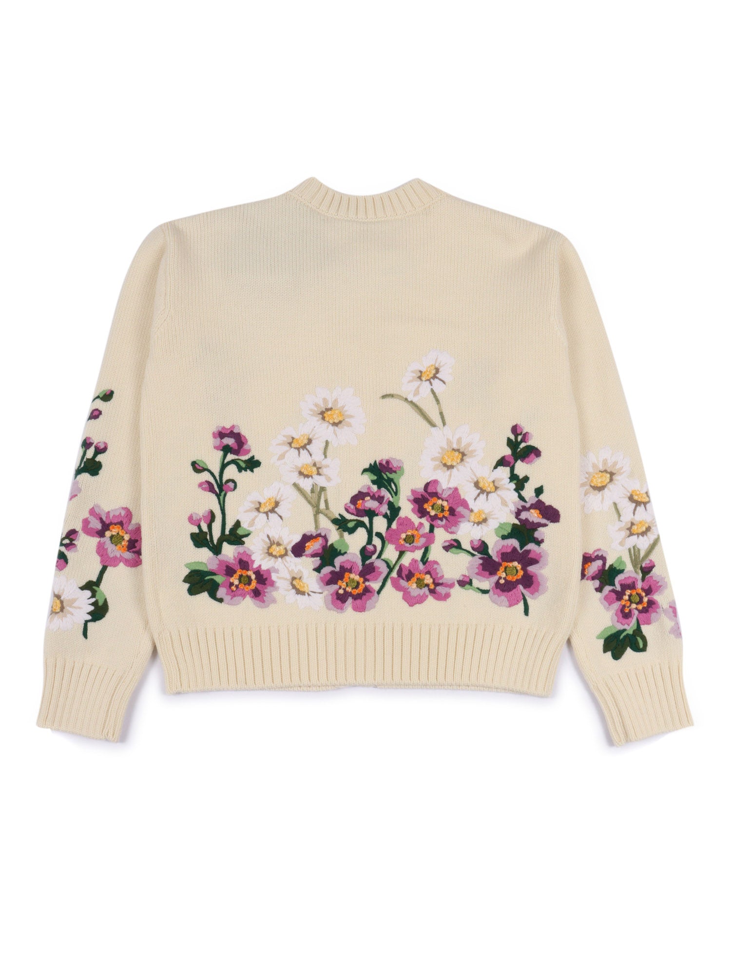 Cardigan White Virgin Wool