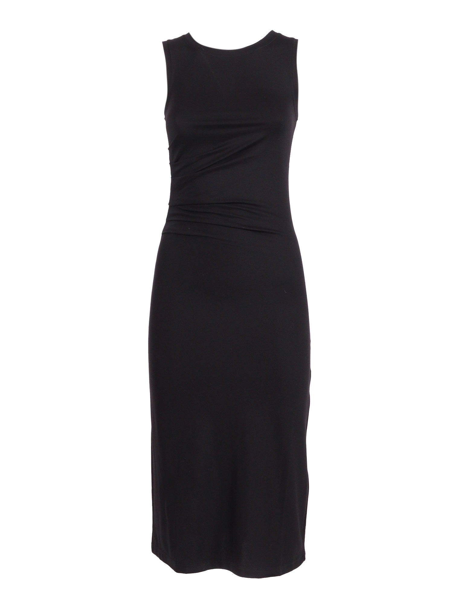 Mini Dress With Eyelet Trim Black Viscose Polyamide Elastane