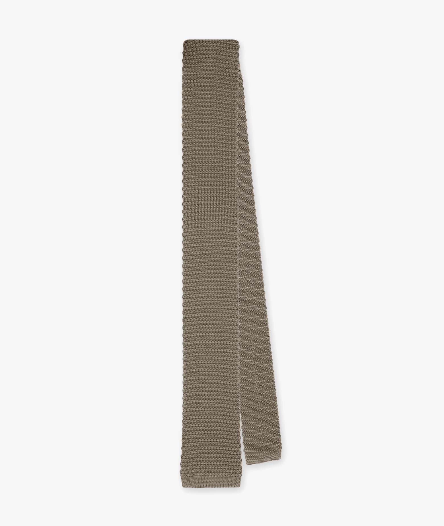 Silk Tricot Tie Beige Knitted
