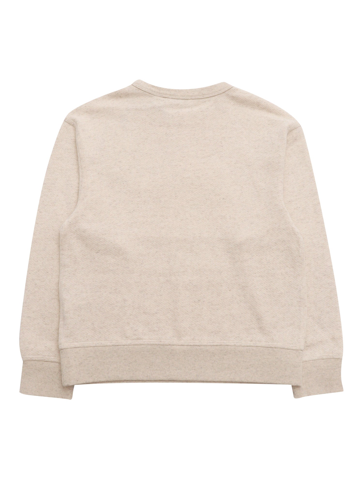 KID BOY SWEATERS Beige Cotton Linen Crewneck