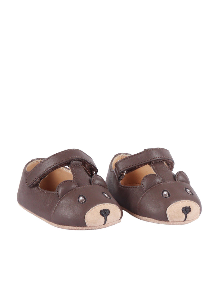 Nappa Leather And Suede Sandals Brown Wool Cashmere Lining