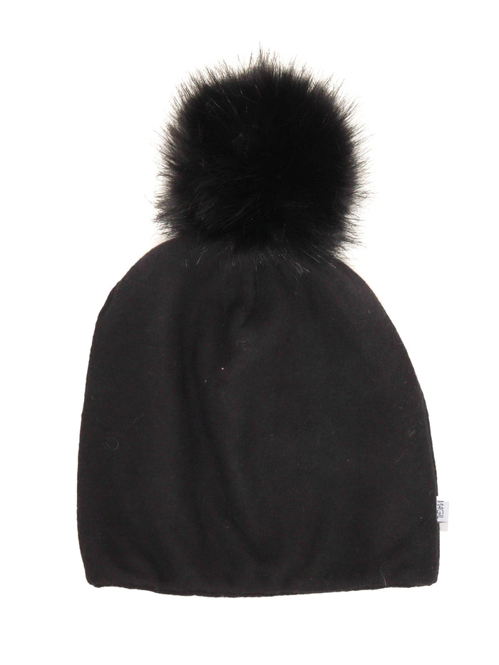 Pom Pon Milano Stitching Hat Black