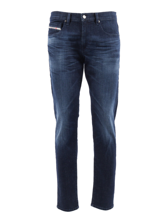 5 pockets Blue Cotton Elastane Jean