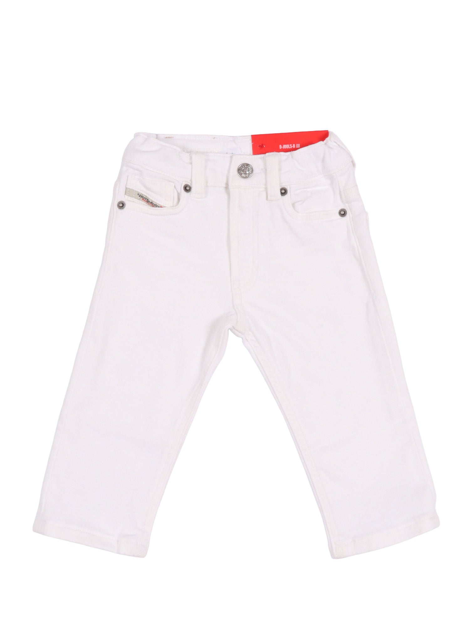 5 pockets White Cotton Elastane Jean