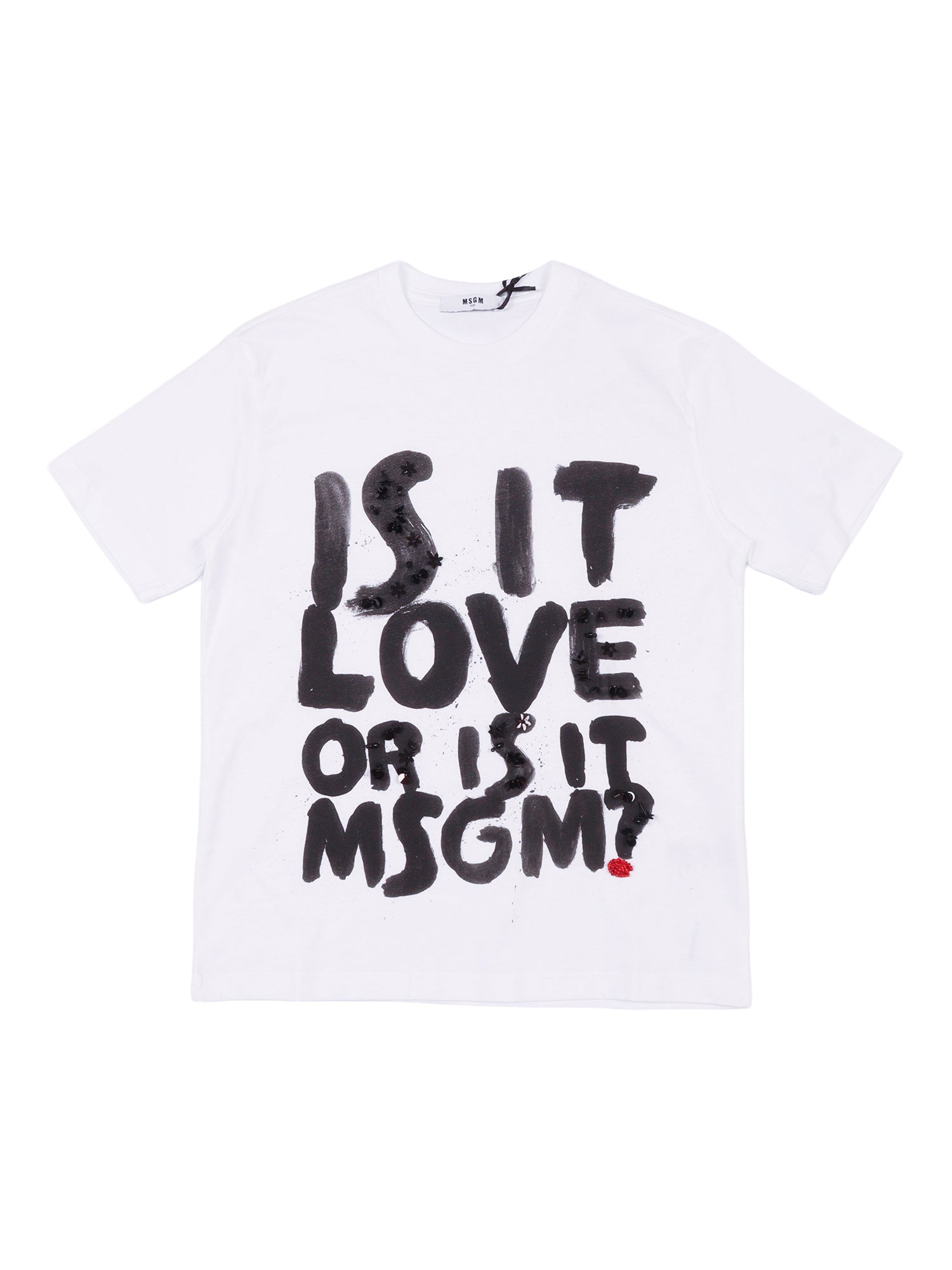 HAND EMBROIDERY JERSEY T-SHIRT GIRL White Cotton Short Sleeves