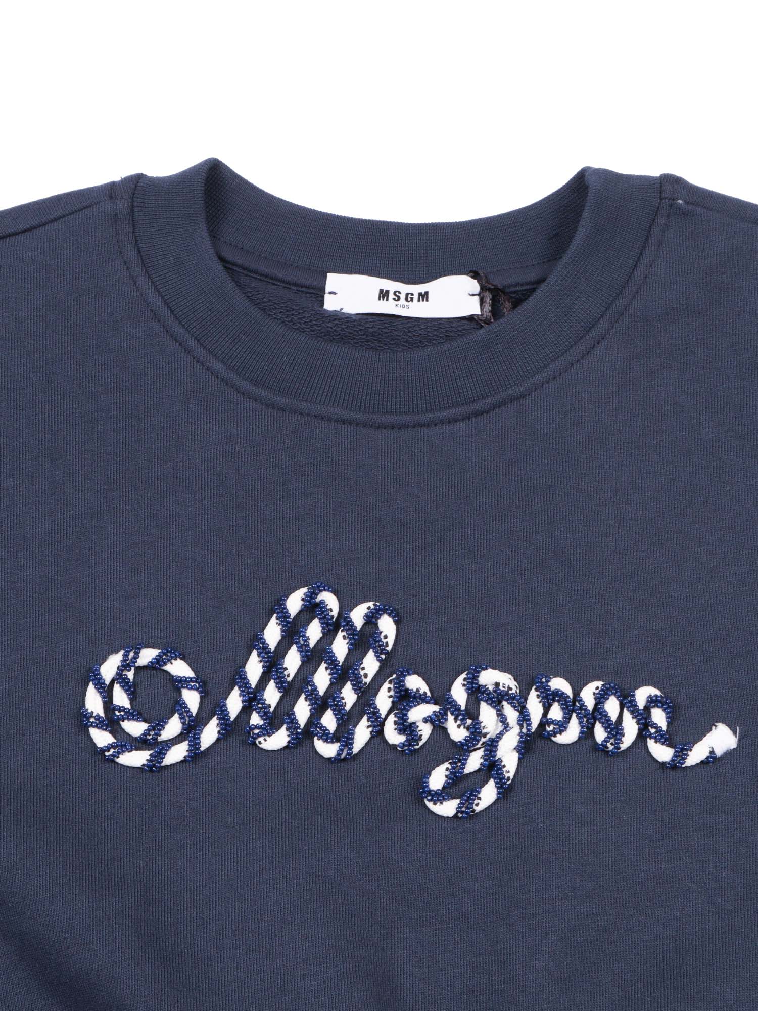 BOXY SWEATSHIRT GIRL Blue Cotton