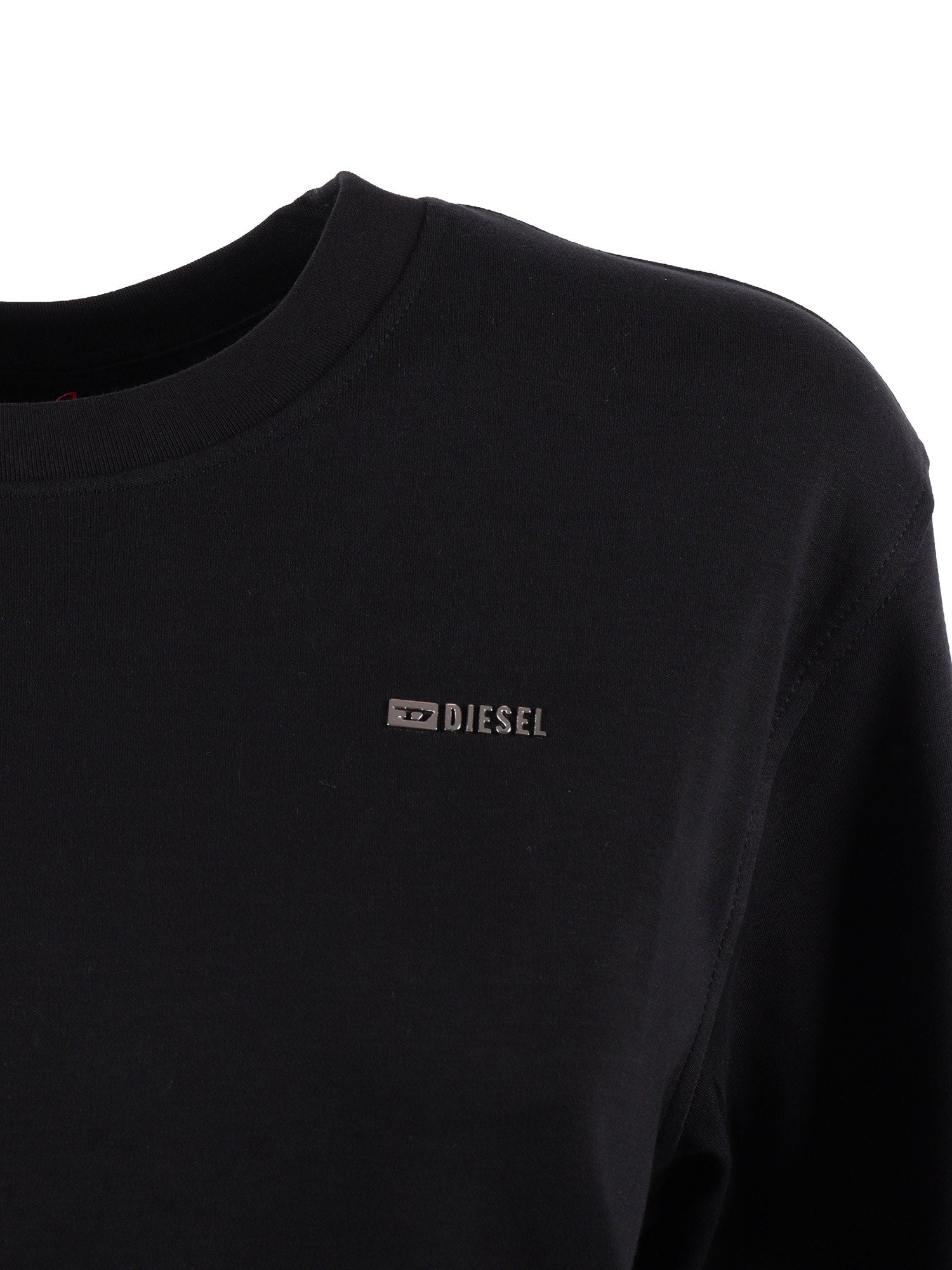 T-shirts Black Cotton Rib Elastan Short Sleeves T-shirt