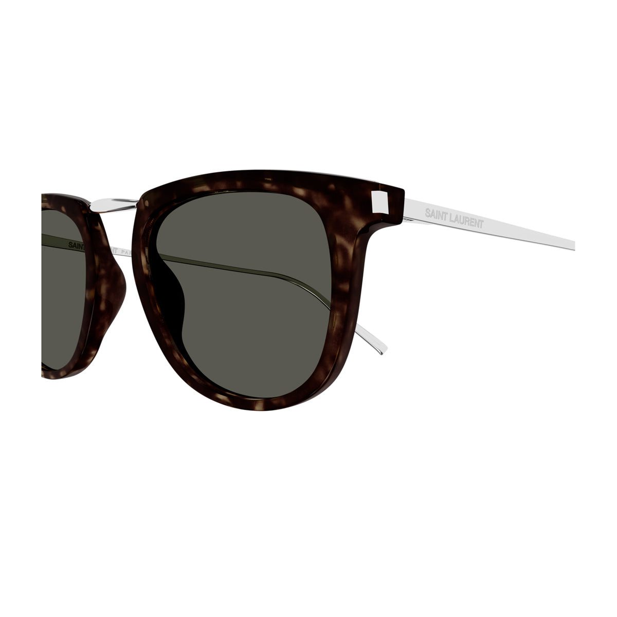 Saint Laurent SL 753 Linea Corner Angle 002 Havana Silver Grey Marrone Acetate/ Metal Occhiali Da Sole