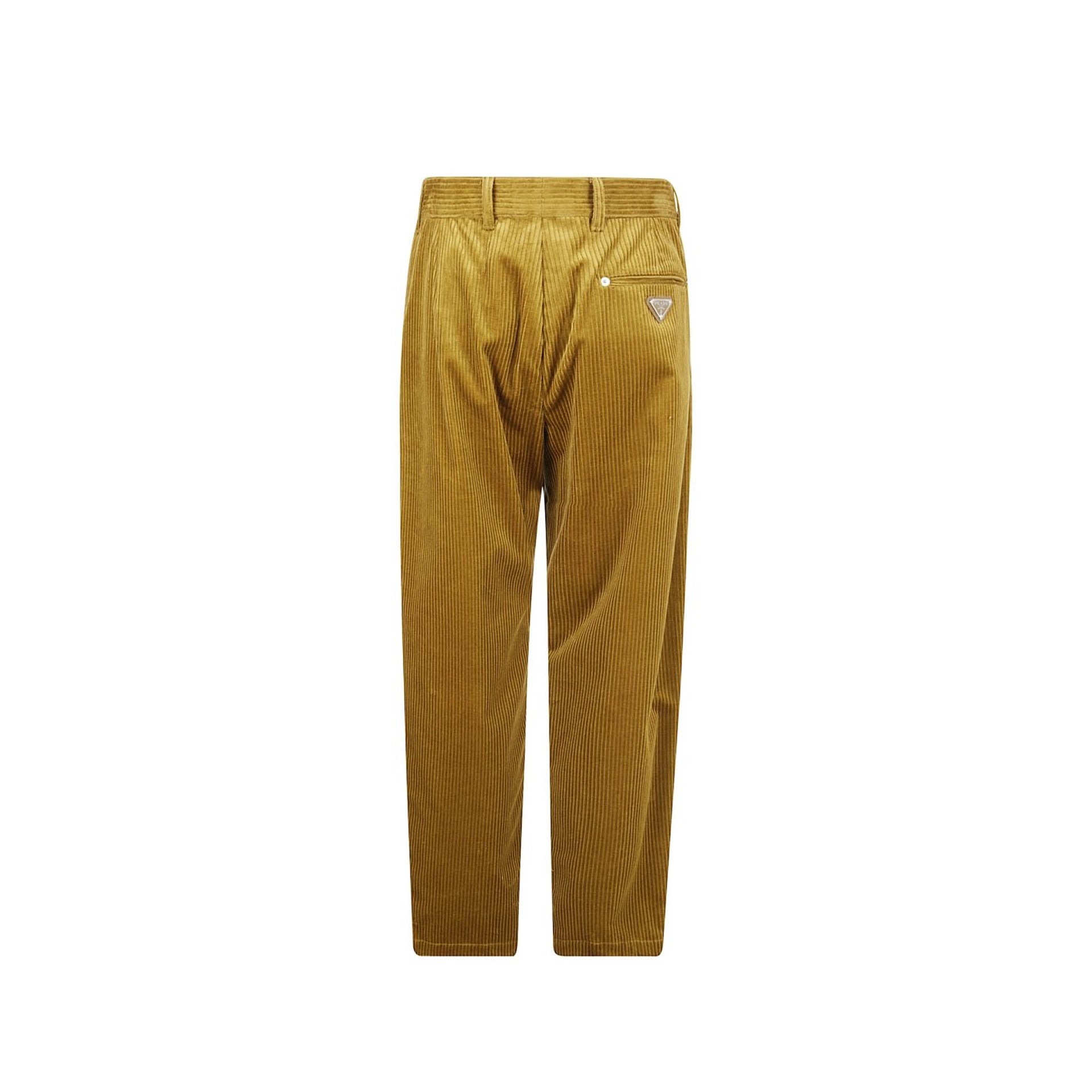 Pinwale Corduroy Trousers Yellow Cotton