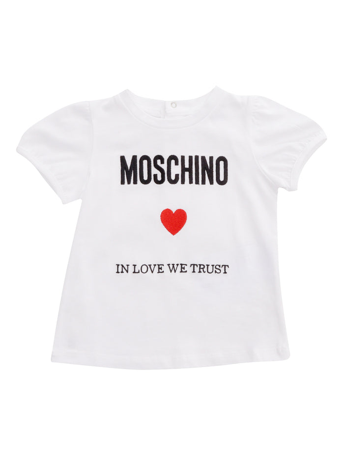 White t-shirt with logo Cotton Blouse