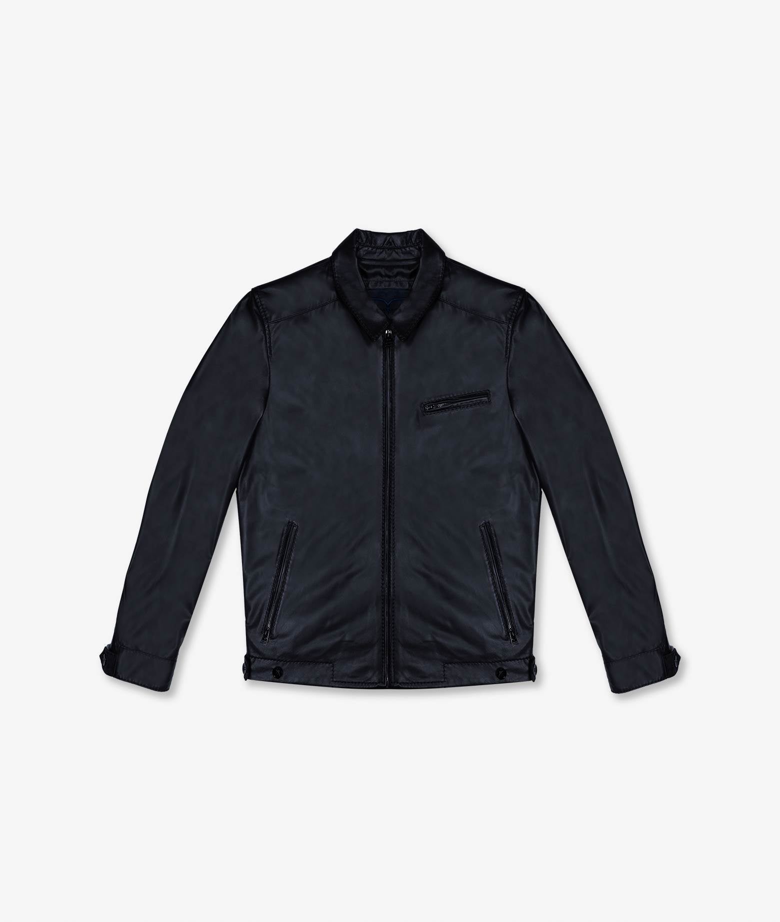 Leather Jacket Bullet Blue Blouson