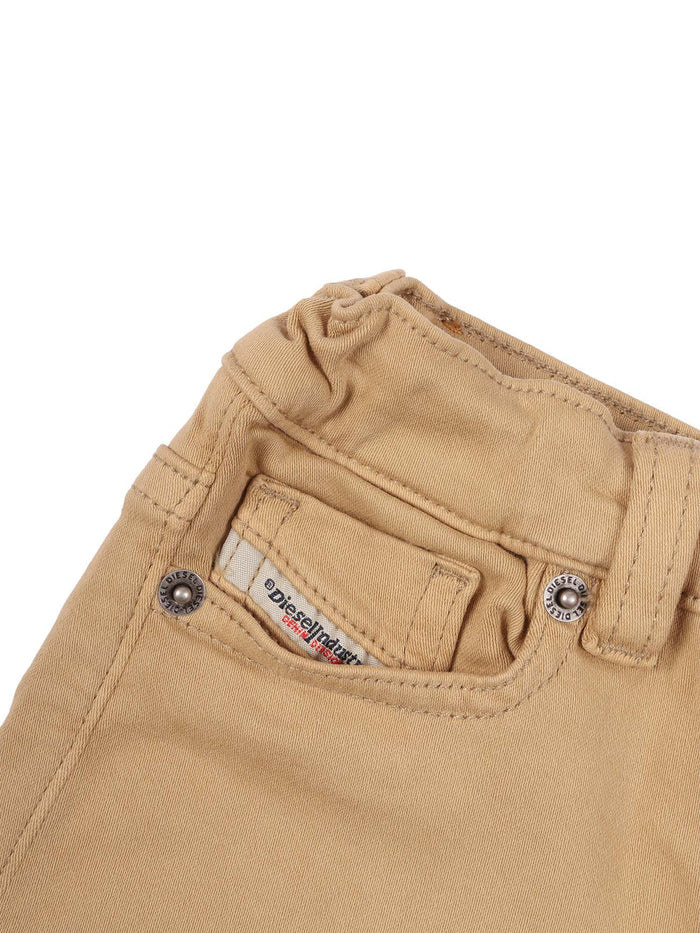 Short Pants Beige Cotton Elastane Bermuda