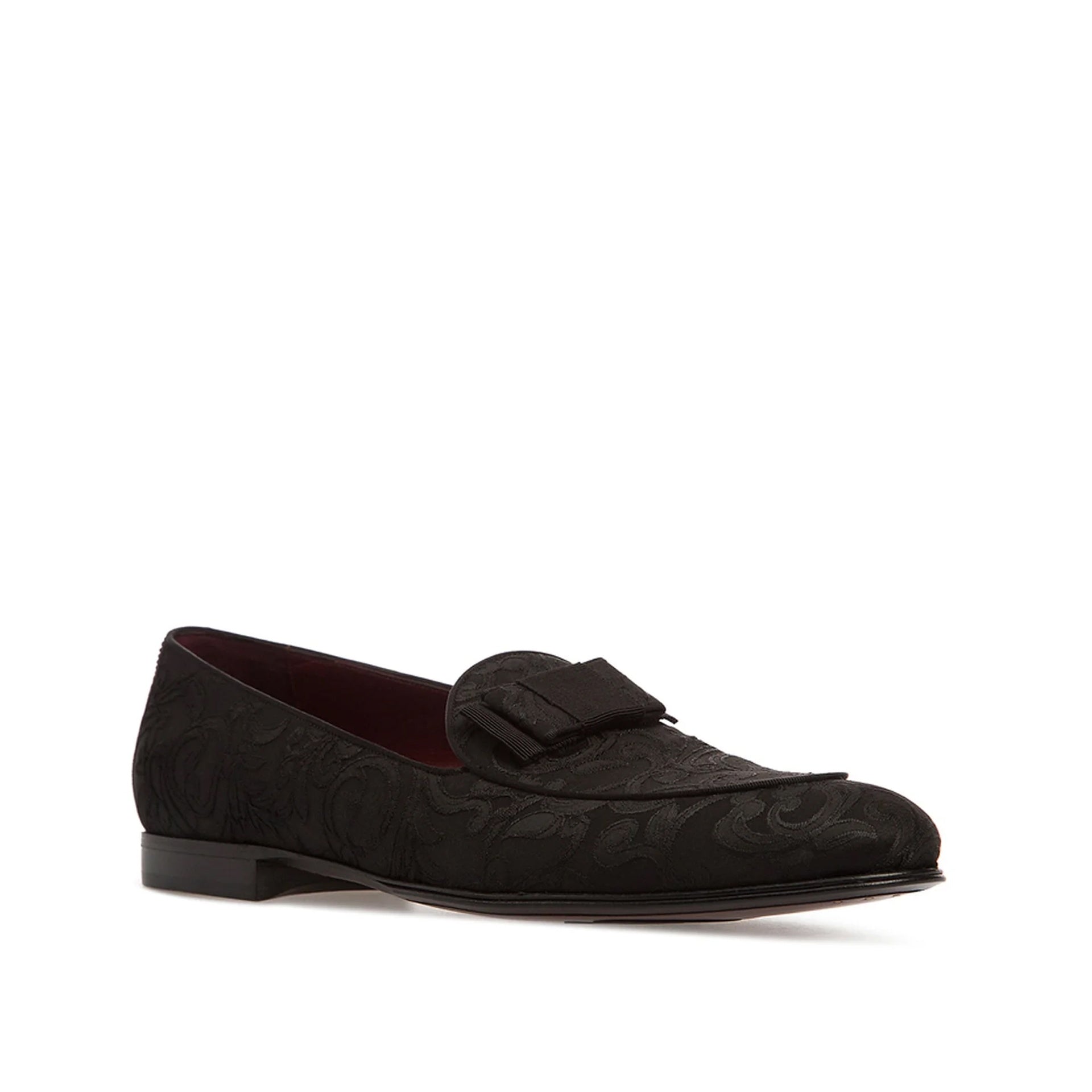 Baroque Jacquard Loafers Black Fabric