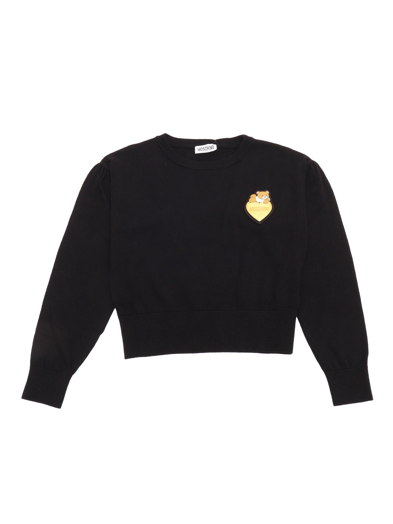 CREWNECK SWEATER Black Cotton Wool Cardigan