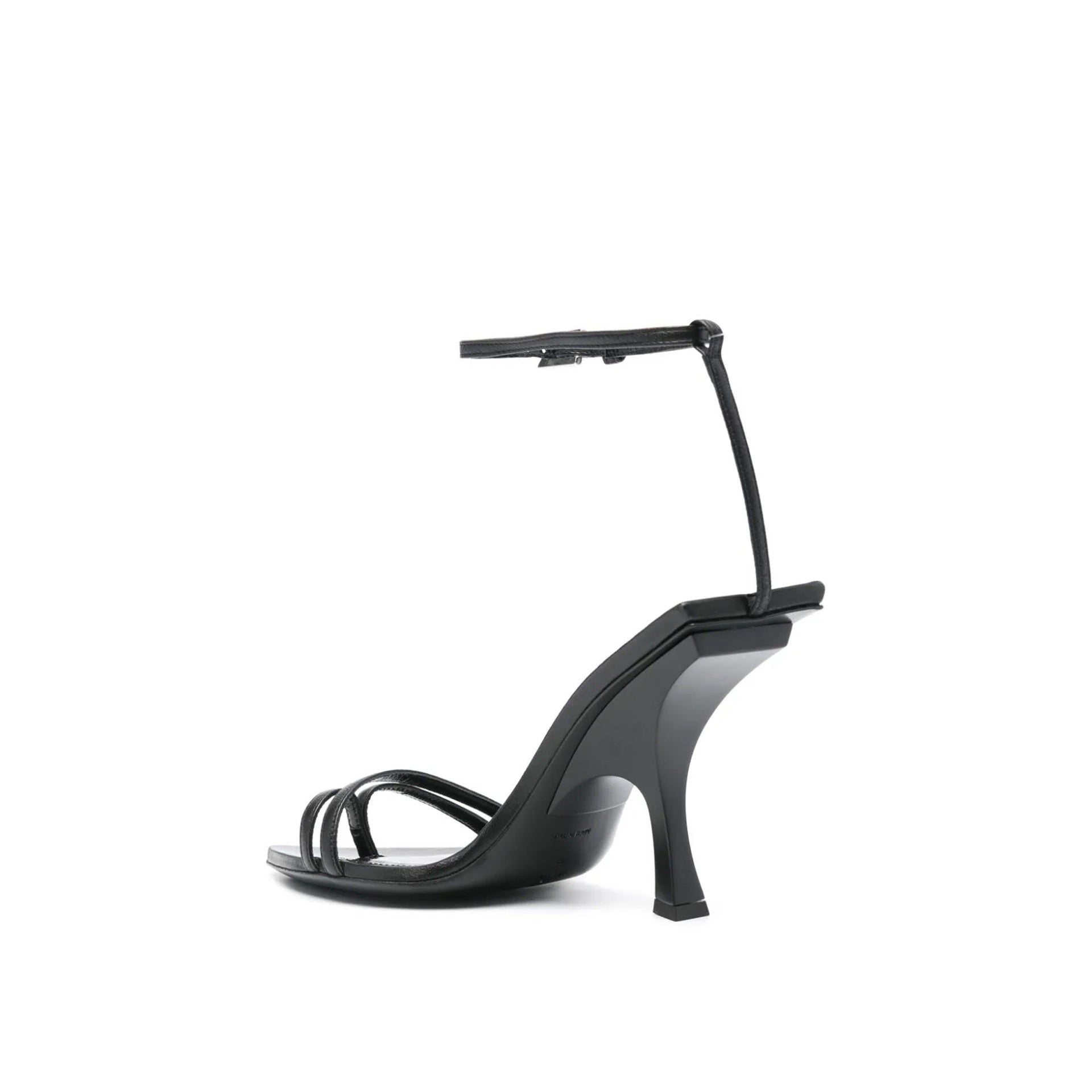 The Attico Ester Mismatch 95 Sandals Black Silk Calf Leather