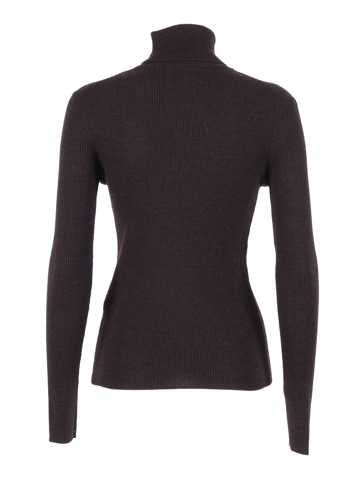 High Neck Sweater Brown Wool Turtleneck