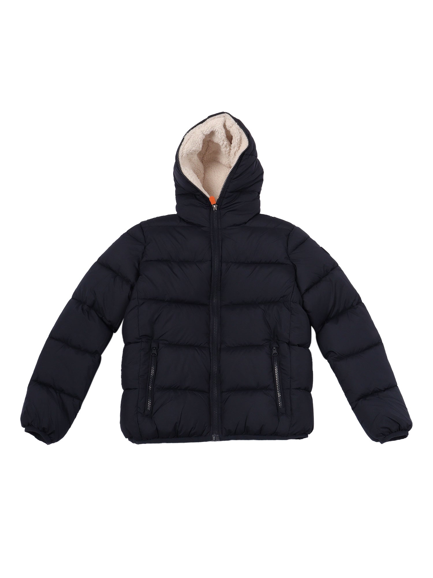 Chaz Hooded Jacket With Teddy Lining Blue Short Puffer