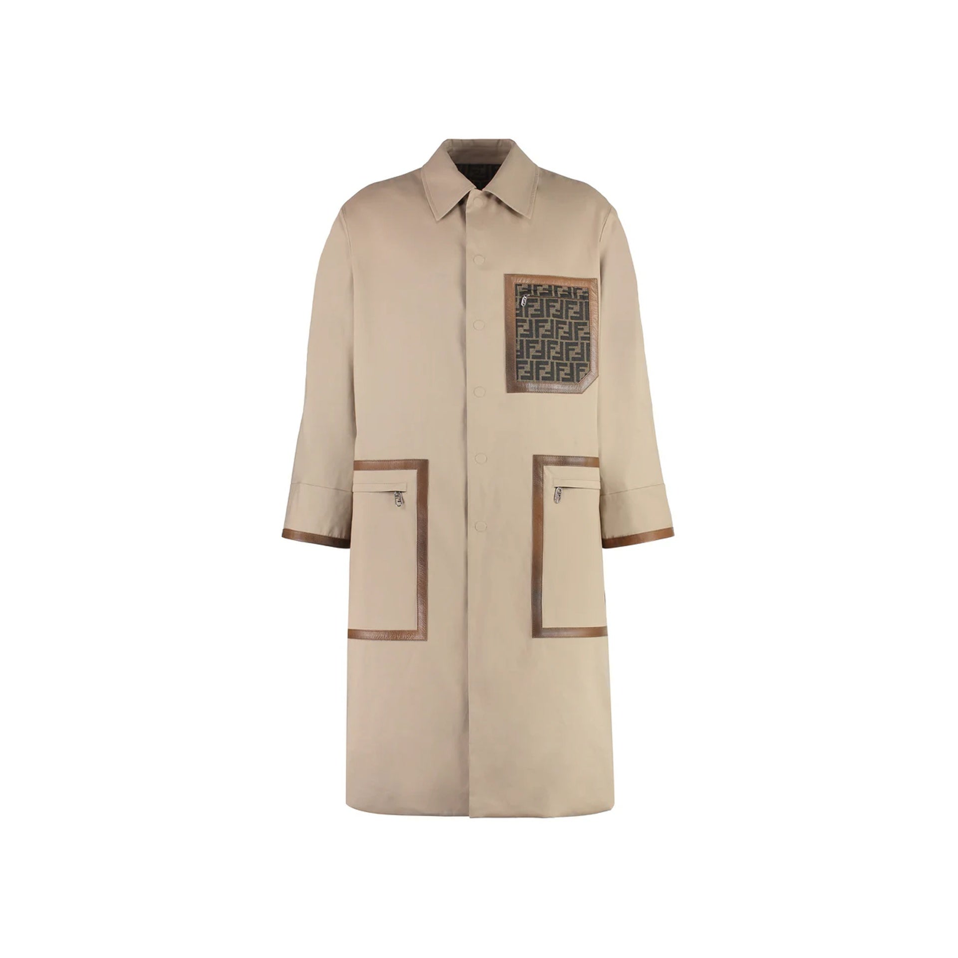 Reversible Trench Coat Beige Cotton