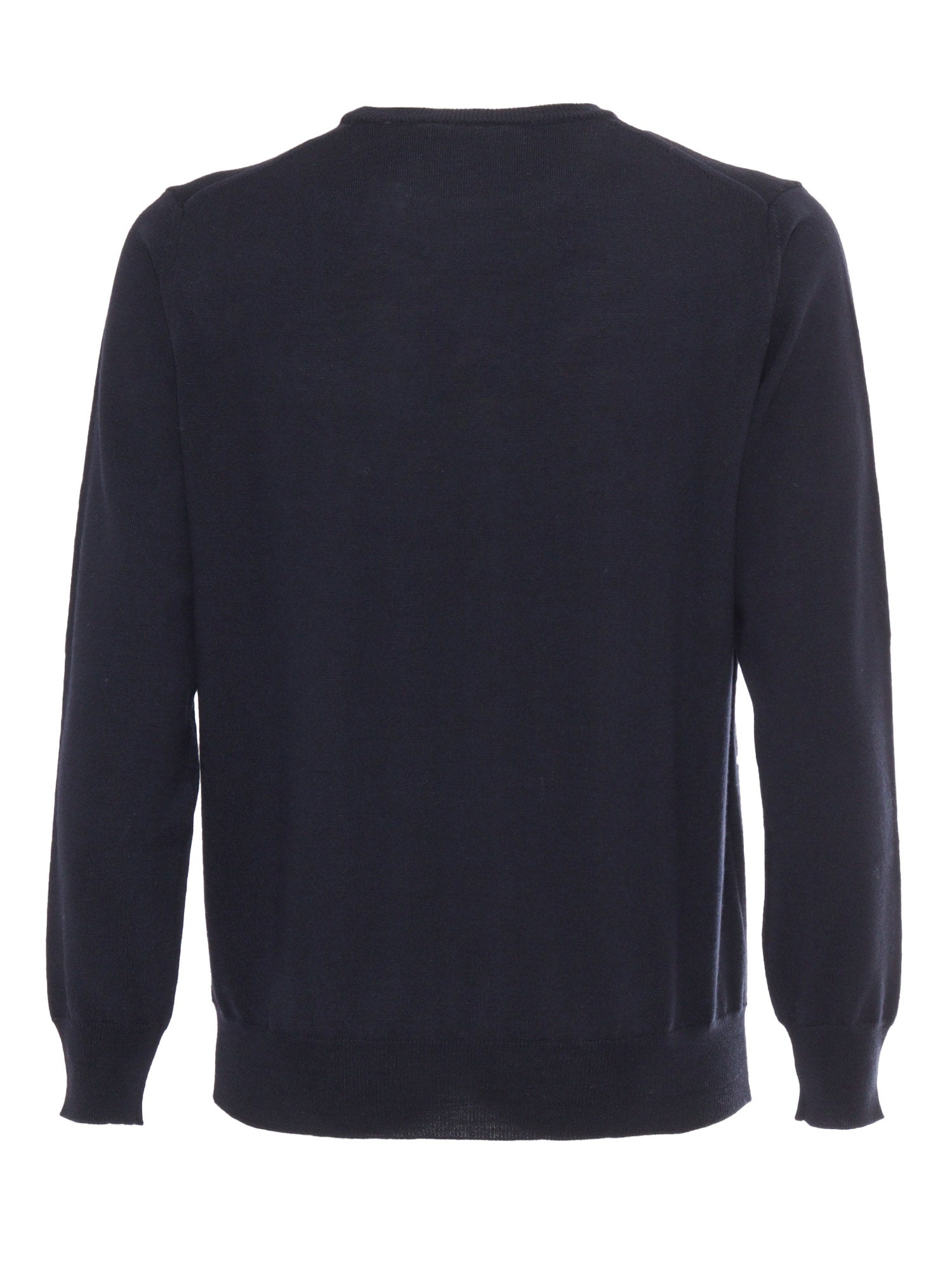 Crewneck Sweater Blue Extrafine Merino Wool