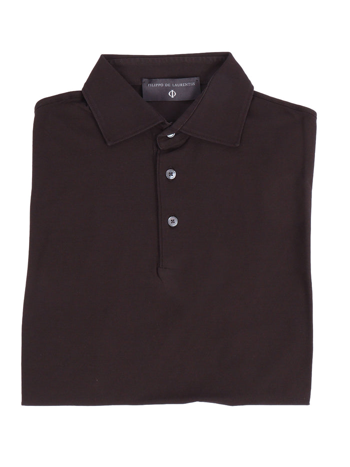 Short Sleeve Polo Brown Cotton Sleeves