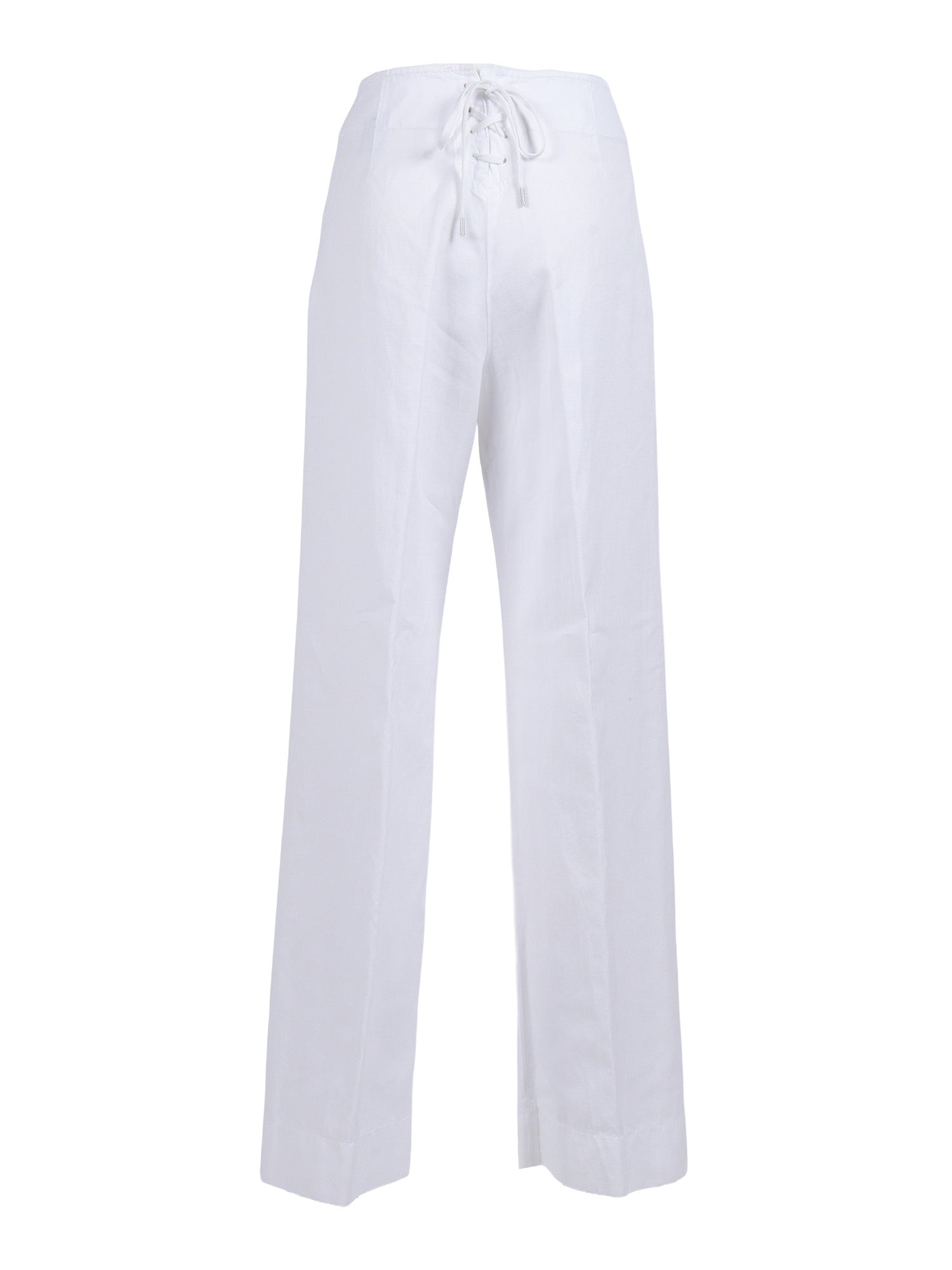 WOMAN PANTS White Cotton Linen