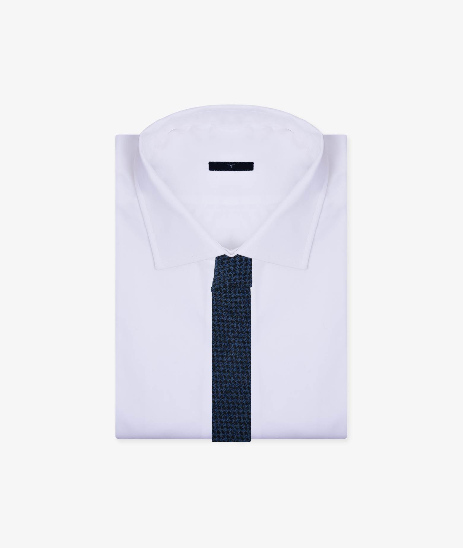 Wool Tie Porta Nuova Blue Knitted