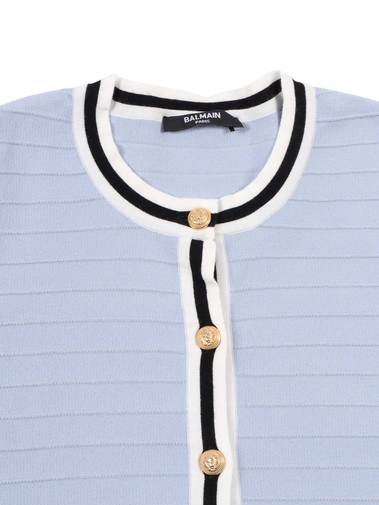 Knit Cardigan Light Blue Cotton Elastane