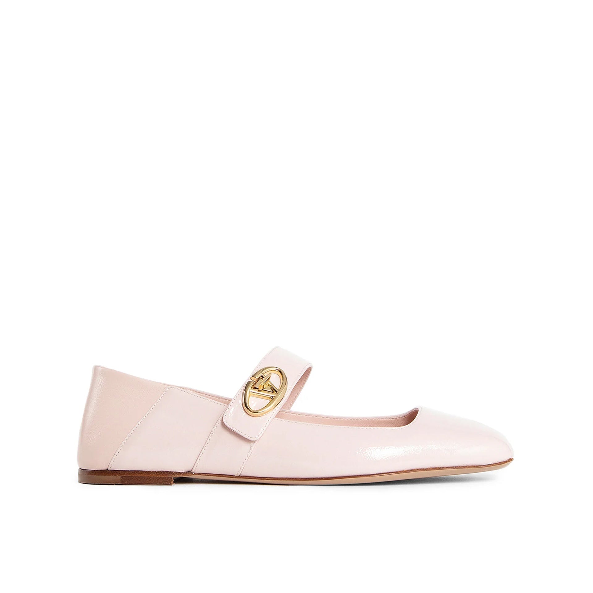 Mary-Jane Ballerina Flats Pink Lamb Leather